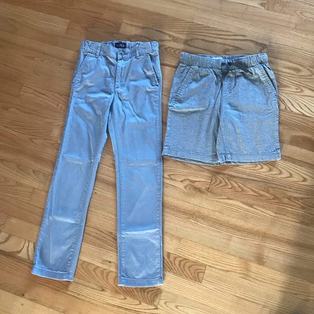 Boys size 8 gray shorts pants lot dress medium old navy Childrens place slim